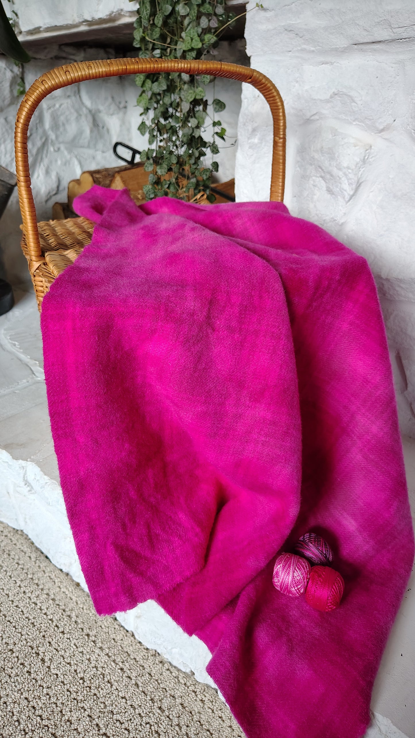 Polar Pink Hand Dyed Plaid Wool