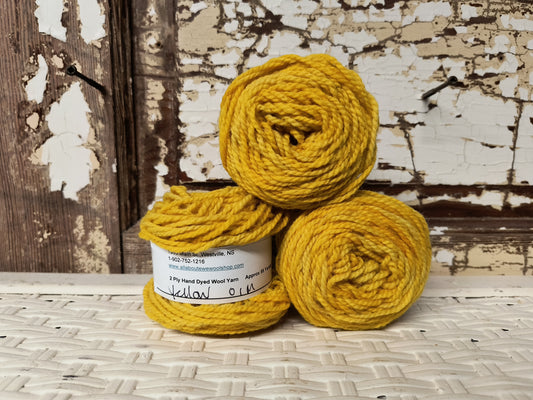 Yellow 01 M Hand Dyed Wool Yarn Cake