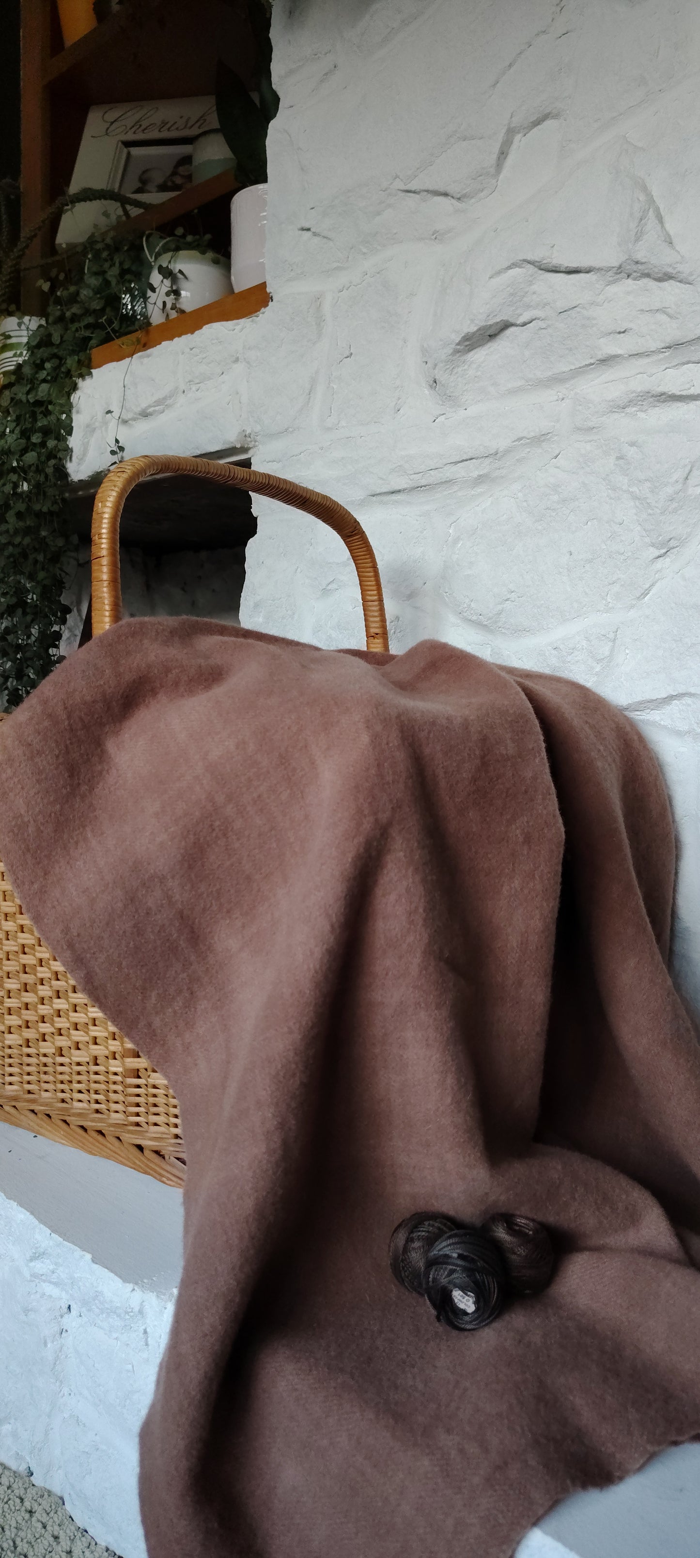 Seal Brown Hand Dyed Plaid Wool