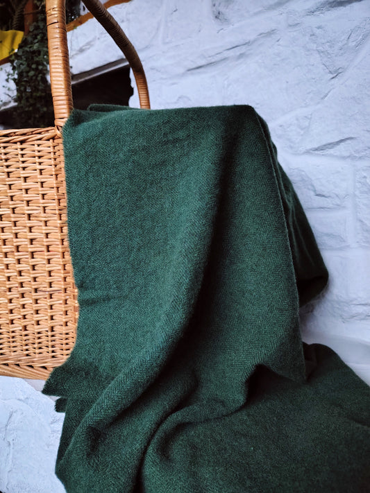 Evergreen Hand Dyed Herringbone Wool