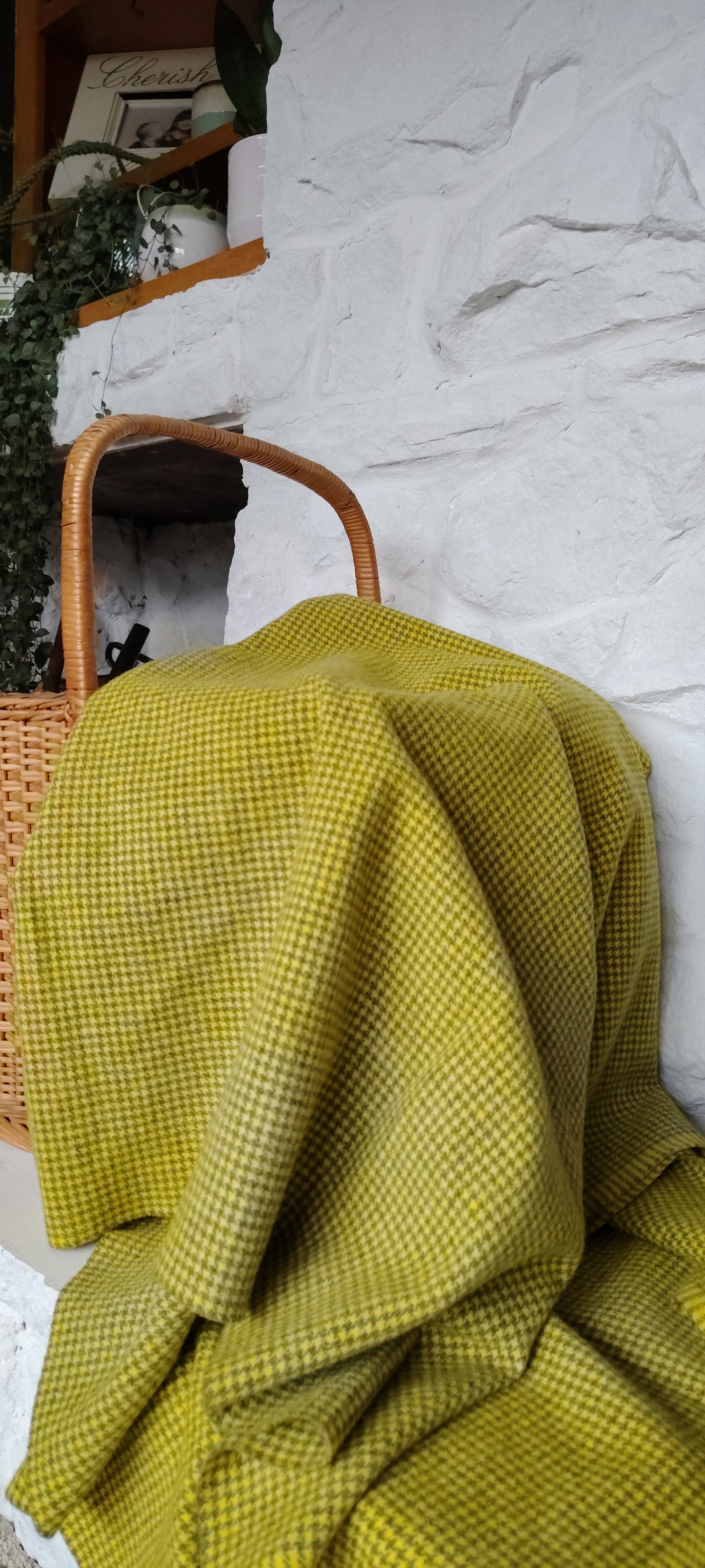 Sun Yellow Hand Dyed Houndstooth Wool