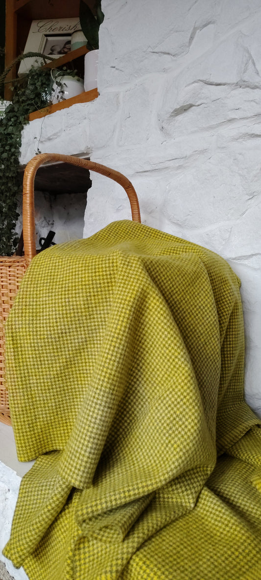Sun Yellow Hand Dyed Houndstooth Wool
