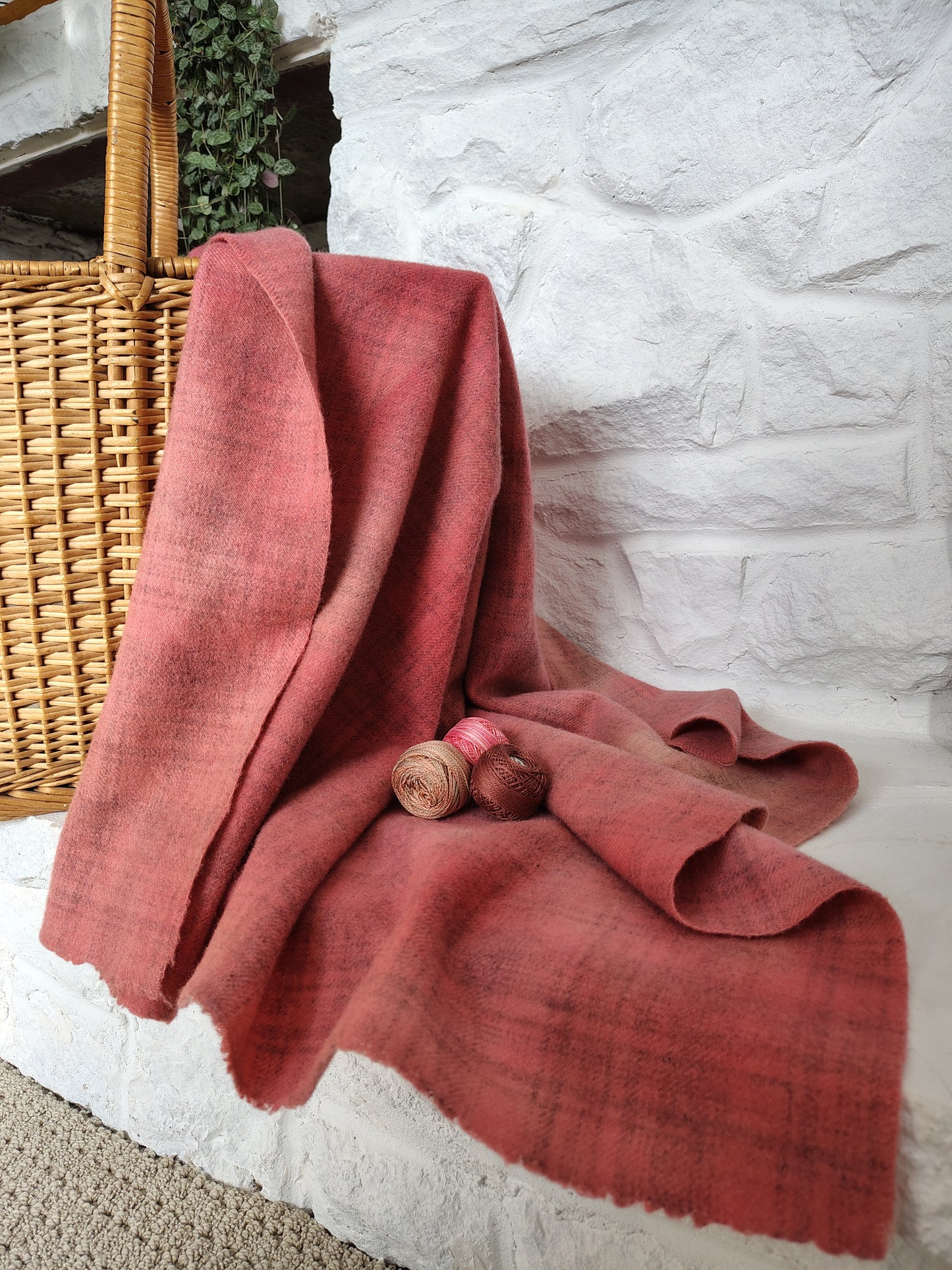 Terra Cotta Hand Dyed Plaid Wool