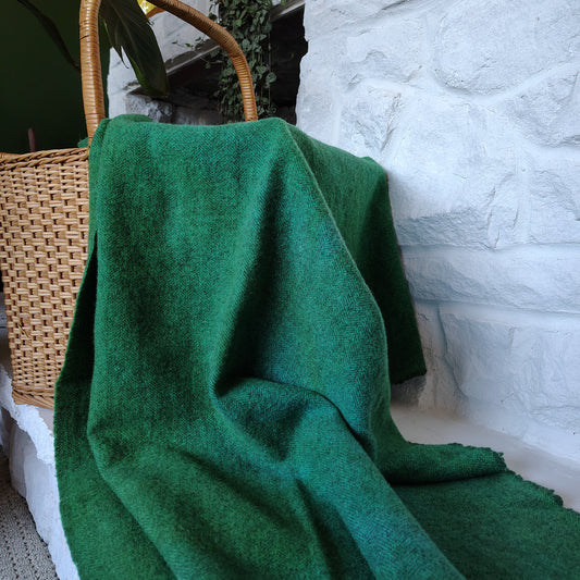 Green Hand Dyed Herringbone Wool (Wholesale)