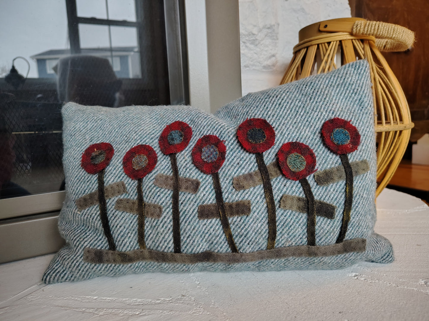 Penny Garden Pillow - Completed Piece