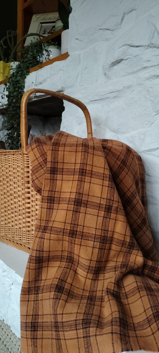 Caramel Hand Dyed Glen Plaid Wool