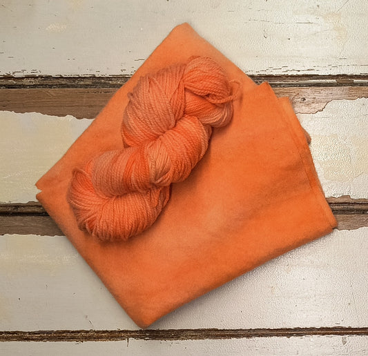 Bright Orange 01 M Hand Dyed Wool Yarn