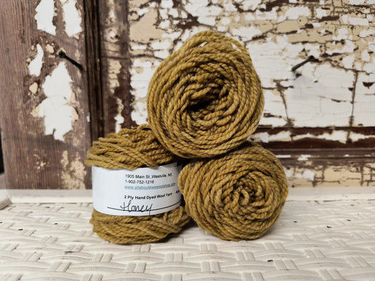 Honey Hand Dyed Wool Yarn Cake