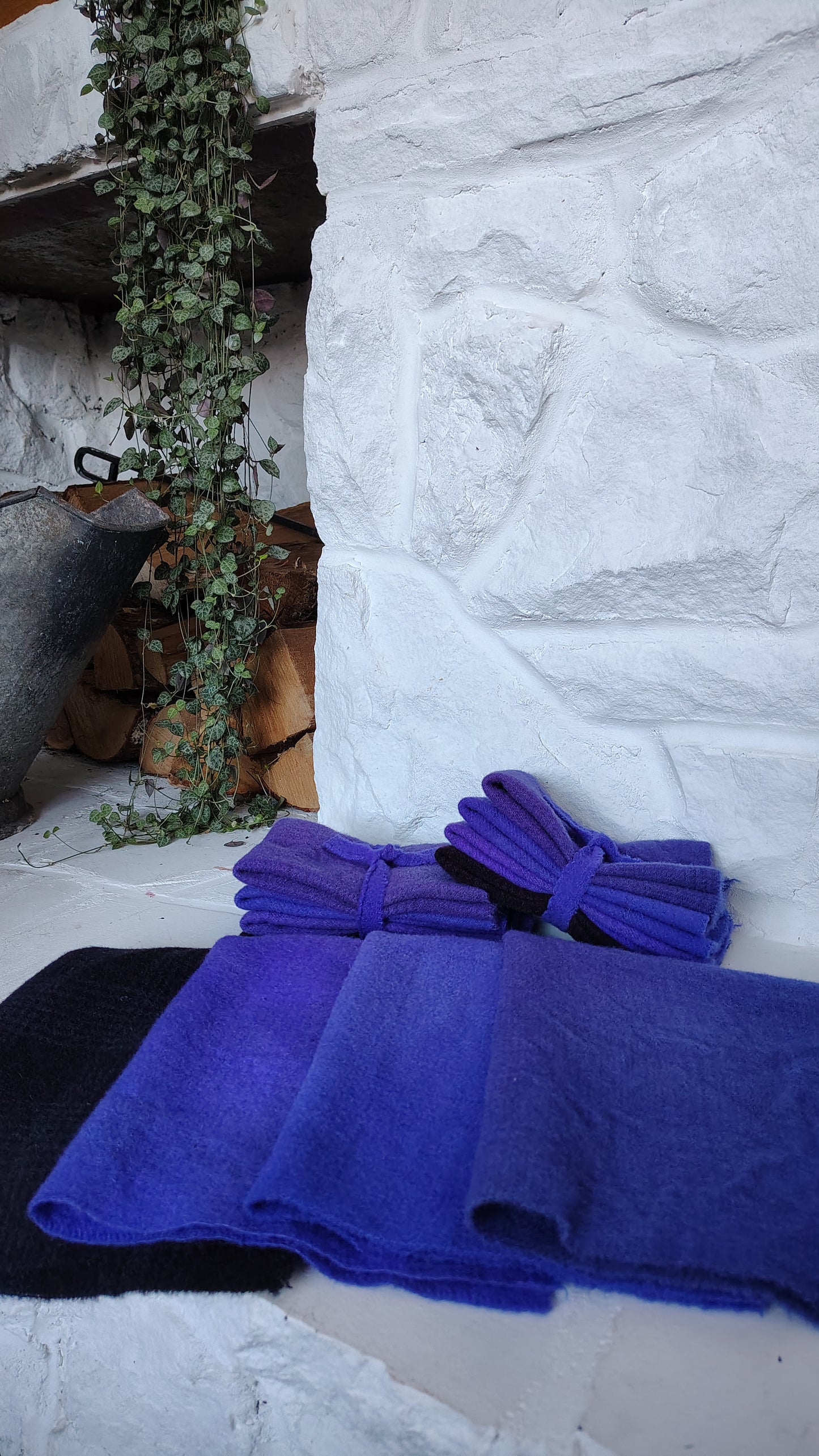 Brilliant Violet Hand Dyed Wool Fat Sixteenth Bundle