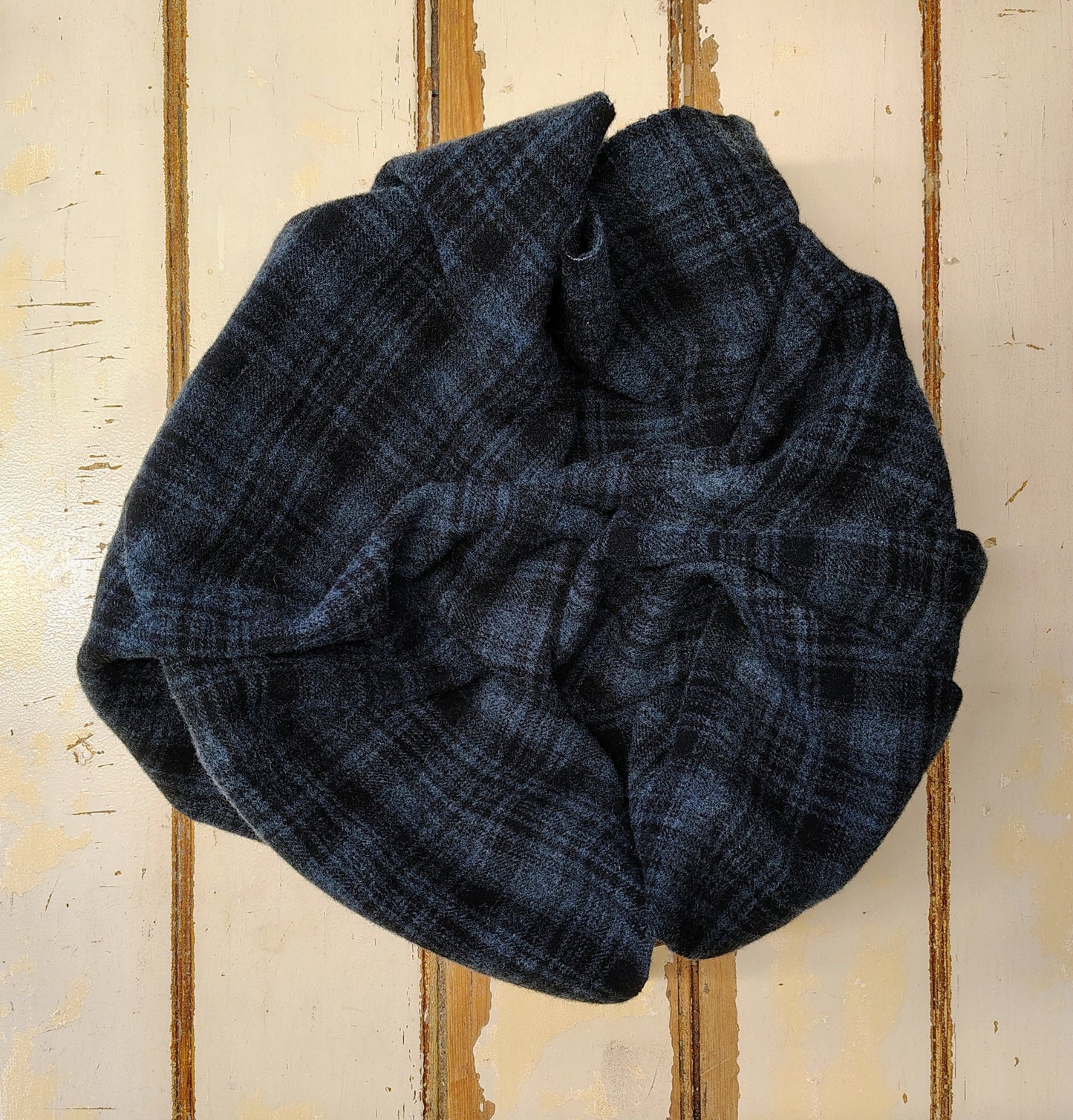 Teal Hand Dyed Plaid Wool (Dark)