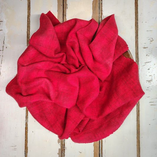 Red Hand Dyed Plaid Wool (Light)