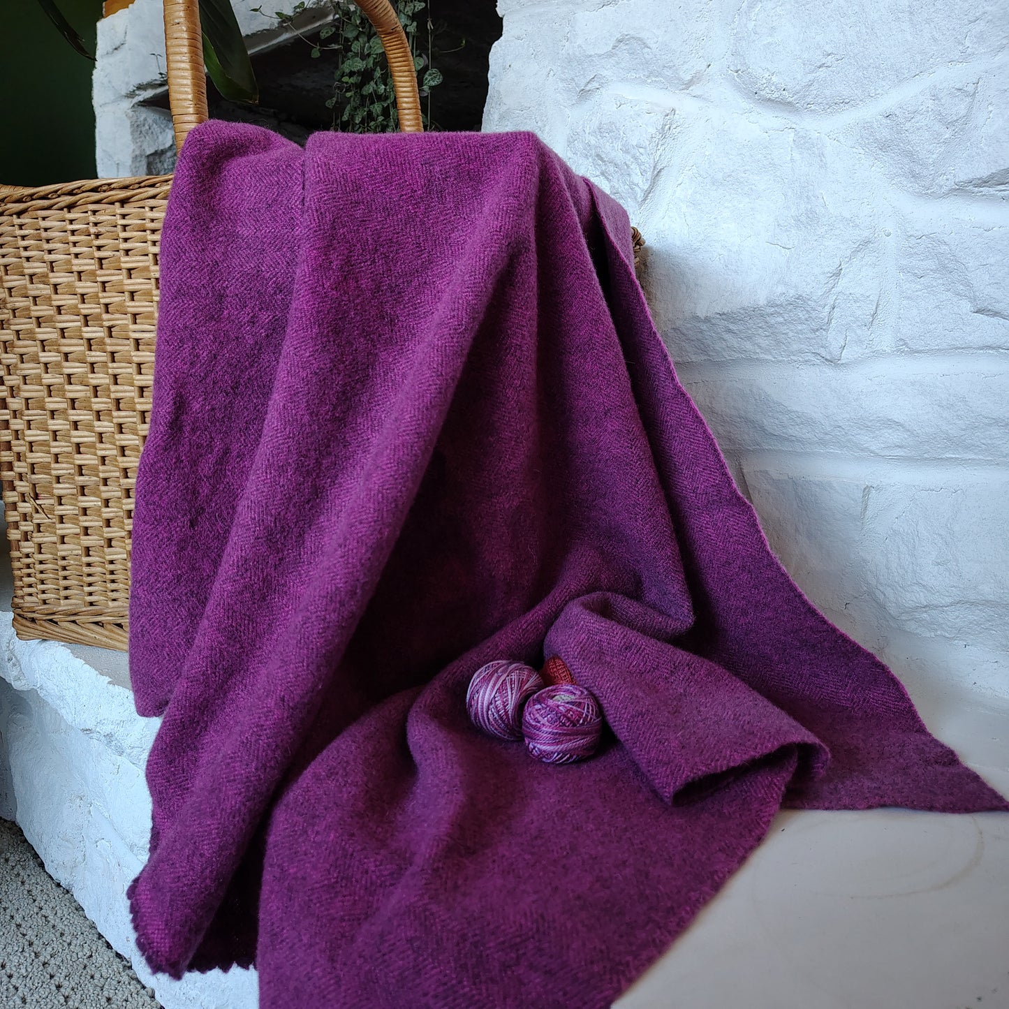 Raspberry Sorbet Hand Dyed Herringbone Wool (Wholesale)