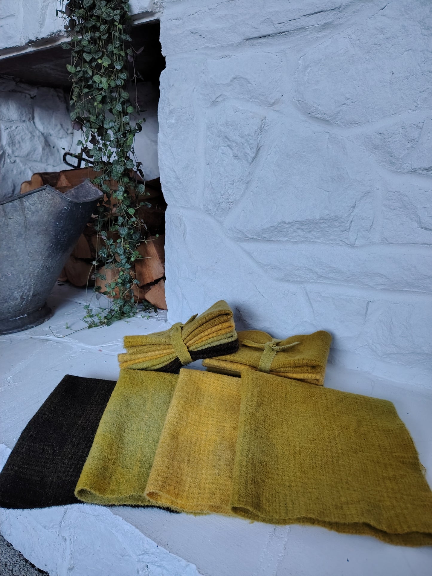 Saffron Hand Dyed Wool Fat Sixteenth Bundle