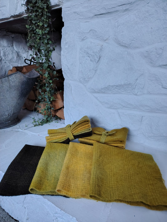 Saffron Hand Dyed Wool Fat Sixteenth Bundle