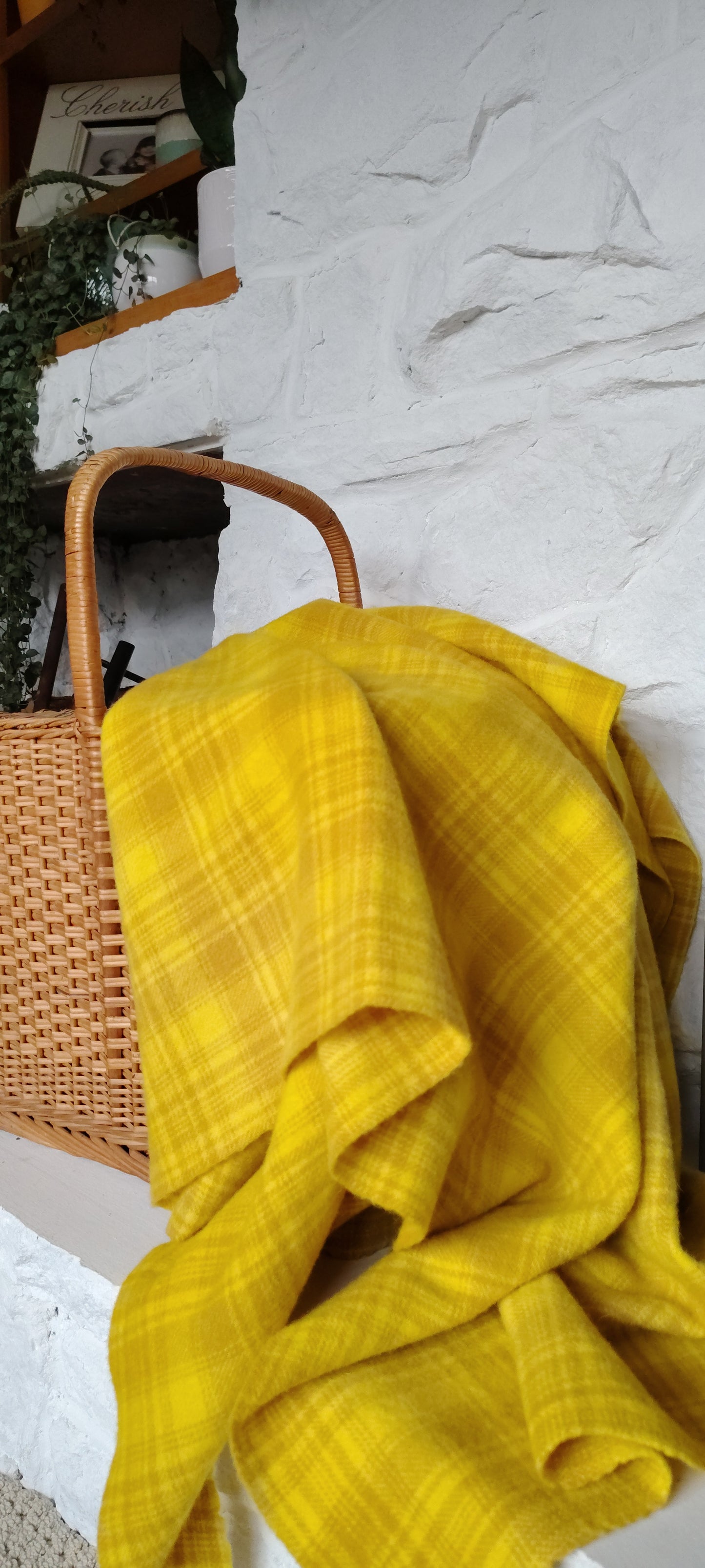 Sun Yellow Hand Dyed Plaid Wool