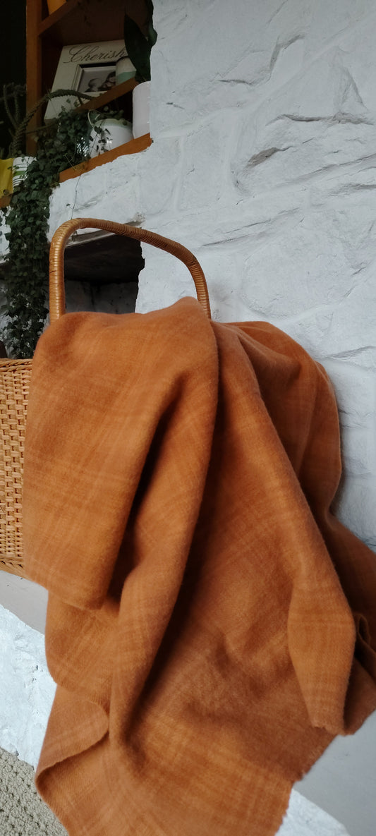 Caramel Hand Dyed Plaid Wool