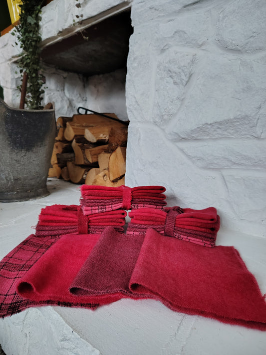 Chili Pepper Hand Dyed Wool Fat Sixteenth Bundle