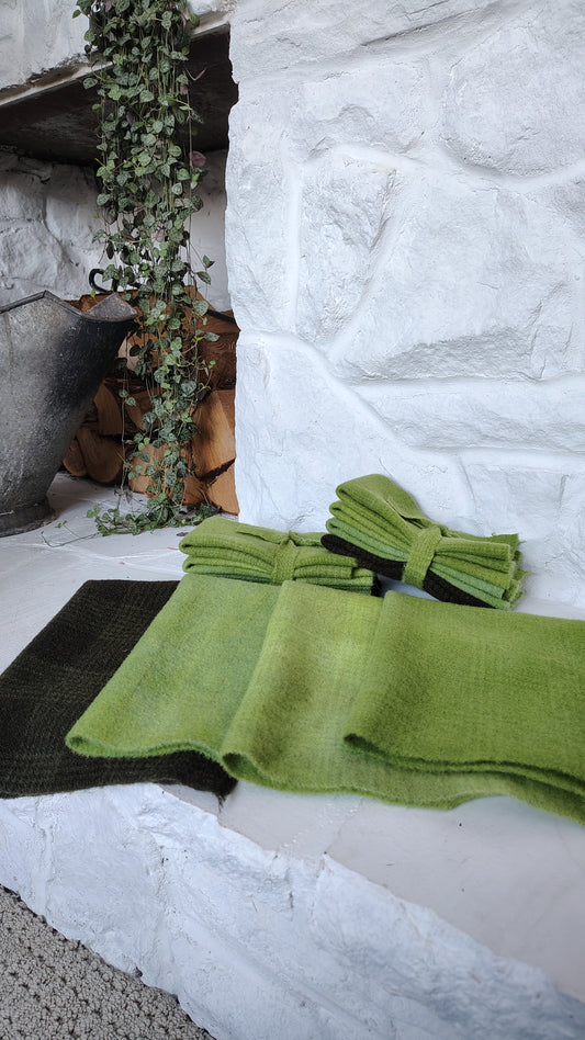 Avocado Hand Dyed Wool Fat Sixteenth Bundle