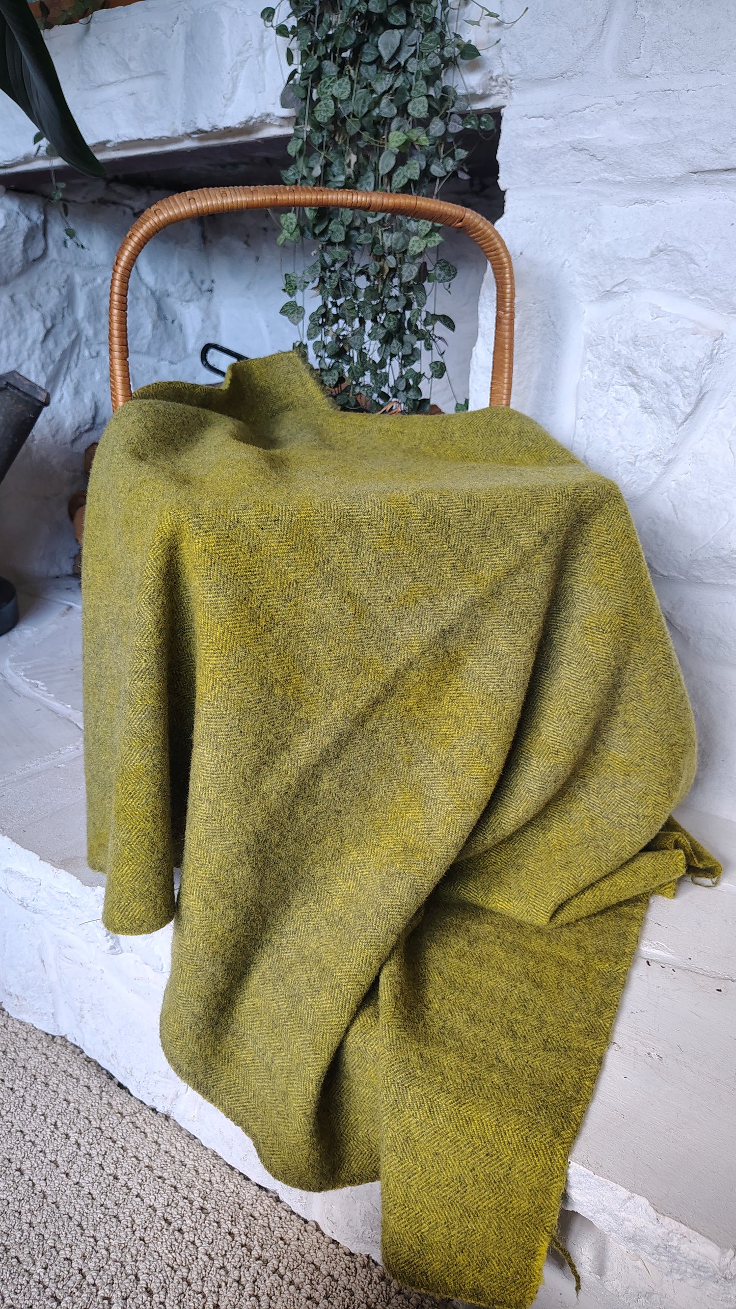 Sun Yellow Hand Dyed Herringbone Wool (Wholesale)