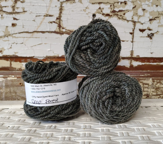 Deep Forest Hand Dyed Wool Yarn Cake