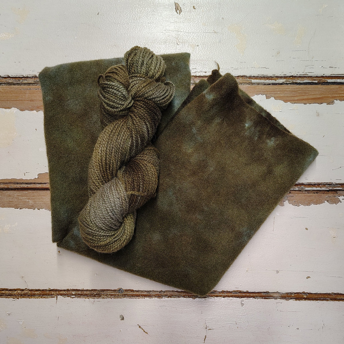 Camo Green Hand Dyed Wool Yarn