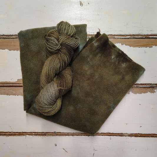 Camo Green Hand Dyed Wool Yarn