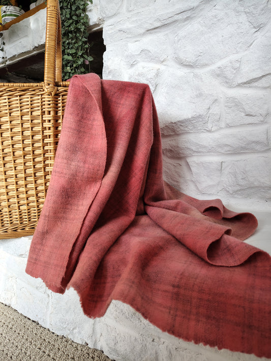 Terra Cotta Hand Dyed Plaid Wool (Wholesale)
