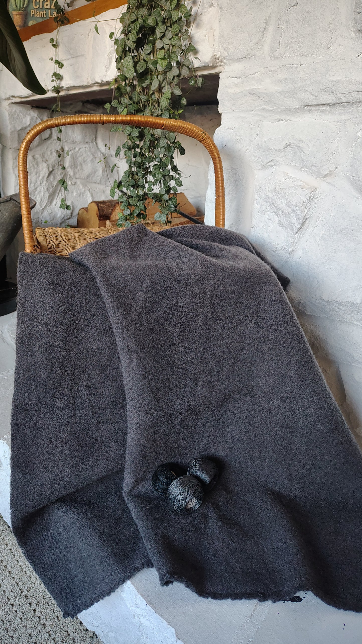 Old Smoke Hand Dyed Herringbone Wool
