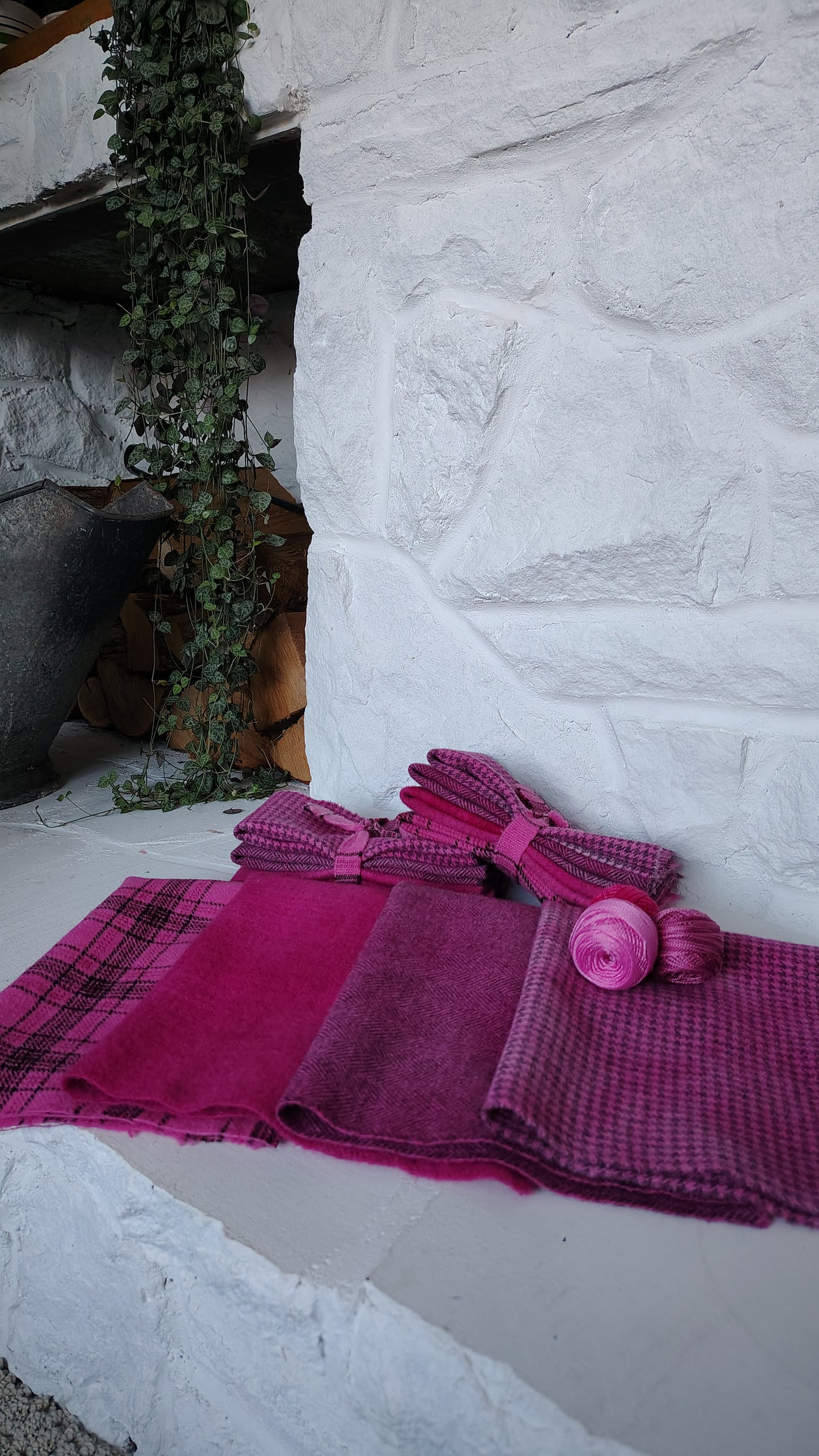Raspberry Sorbet Hand Dyed Wool Fat Sixteenth Bundle