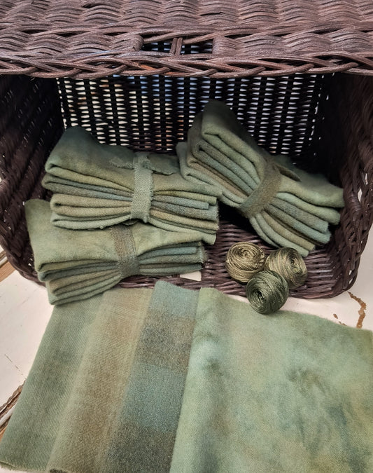 OLIVE DRAB BUNDLE Hand Dyed Wool