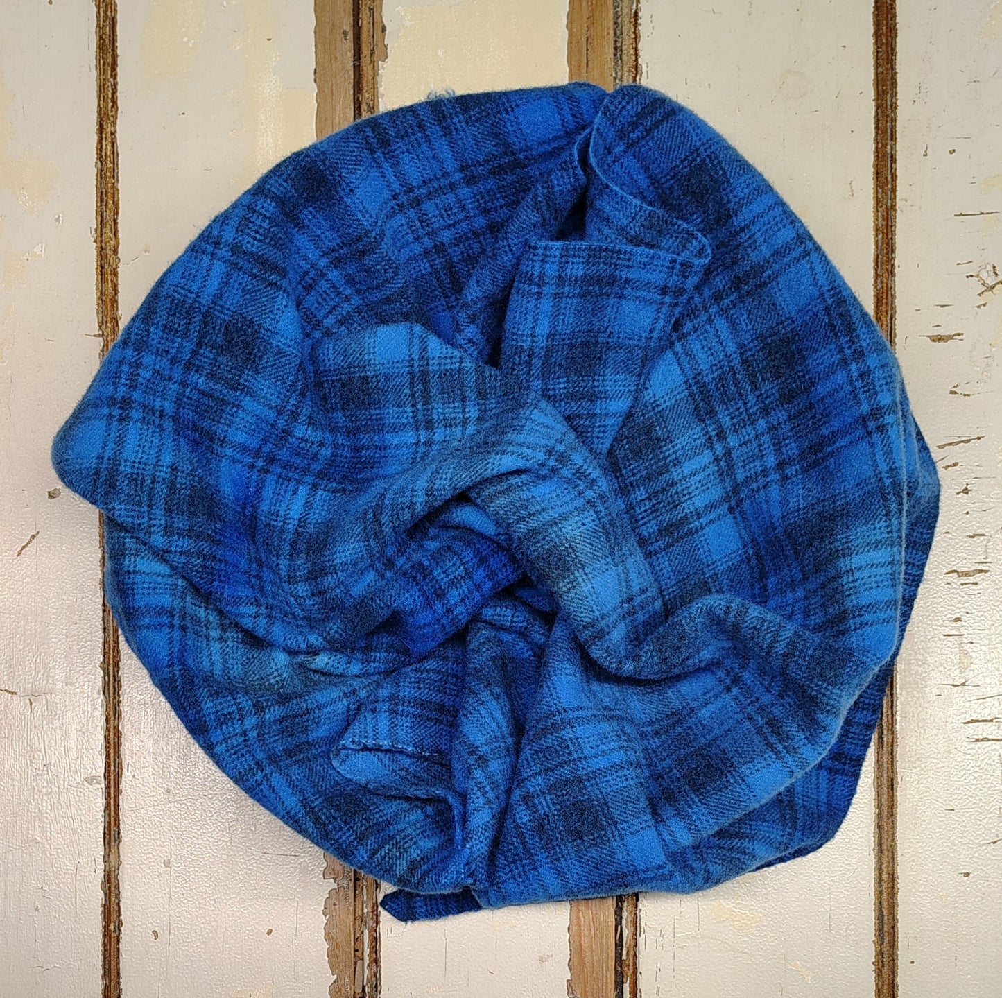 Brilliant Blue Hand Dyed Plaid Wool (Medium) (Wholesale)