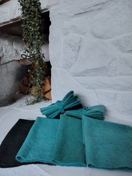 Forest Green Hand Dyed Wool Fat Sixteenth Bundle