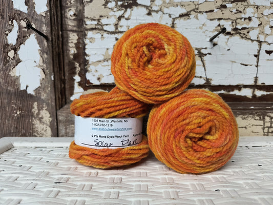 Solar Flare Hand Dyed Wool Yarn Cake