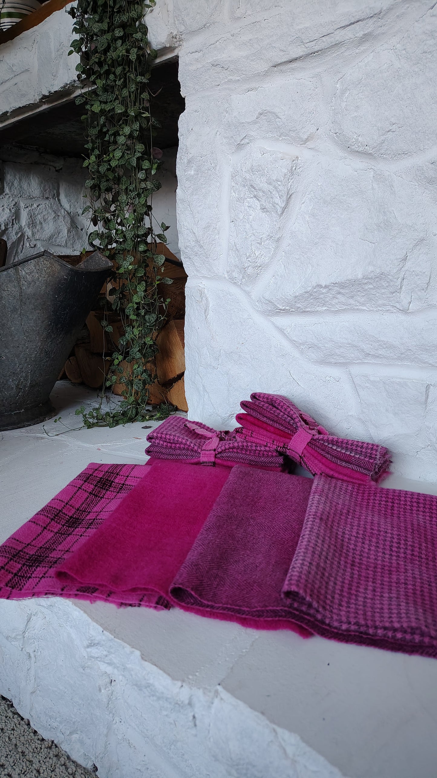 Raspberry Sorbet Hand Dyed Wool Fat Sixteenth Bundle