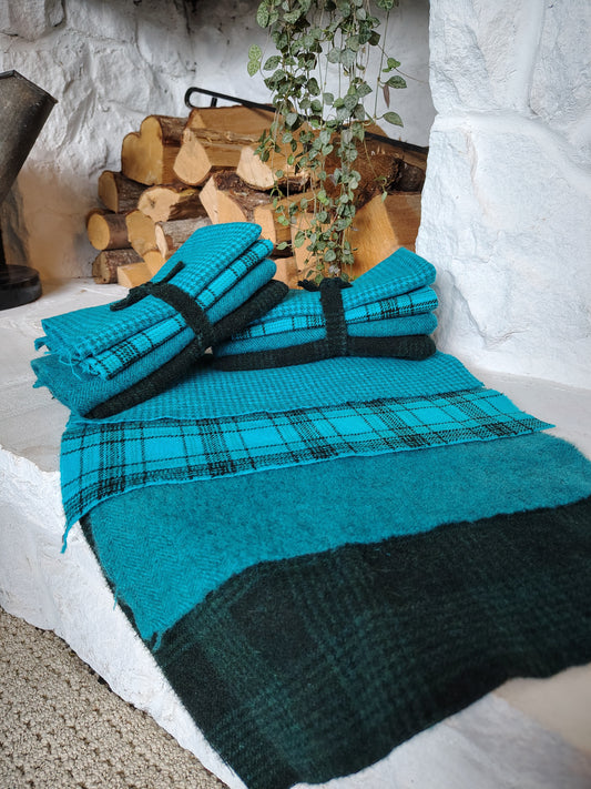 Imperial Blue Hand Dyed Wool Fat Eighth Bundle