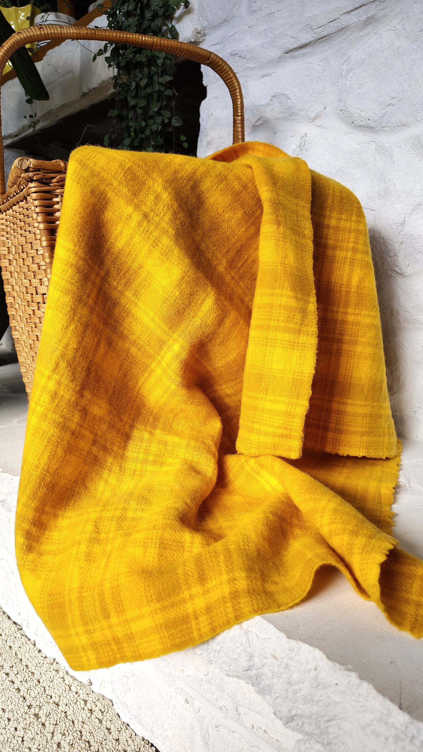 Saffron Hand Dyed Plaid Wool