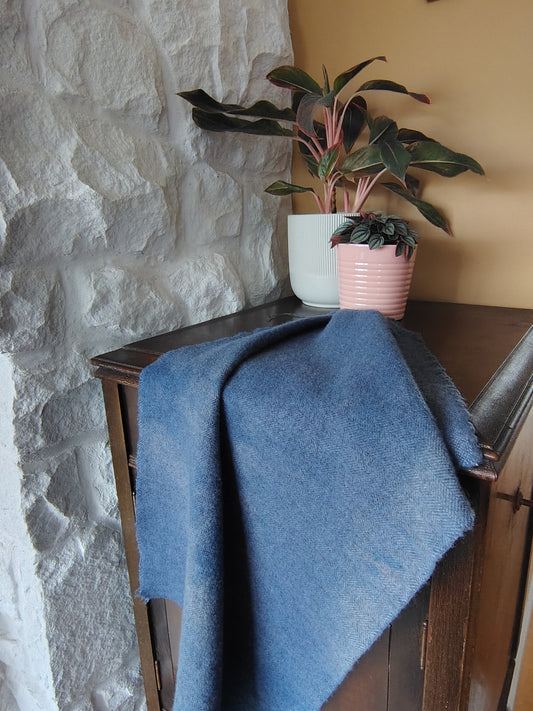 Cornflower Hand Dyed Herringbone Wool