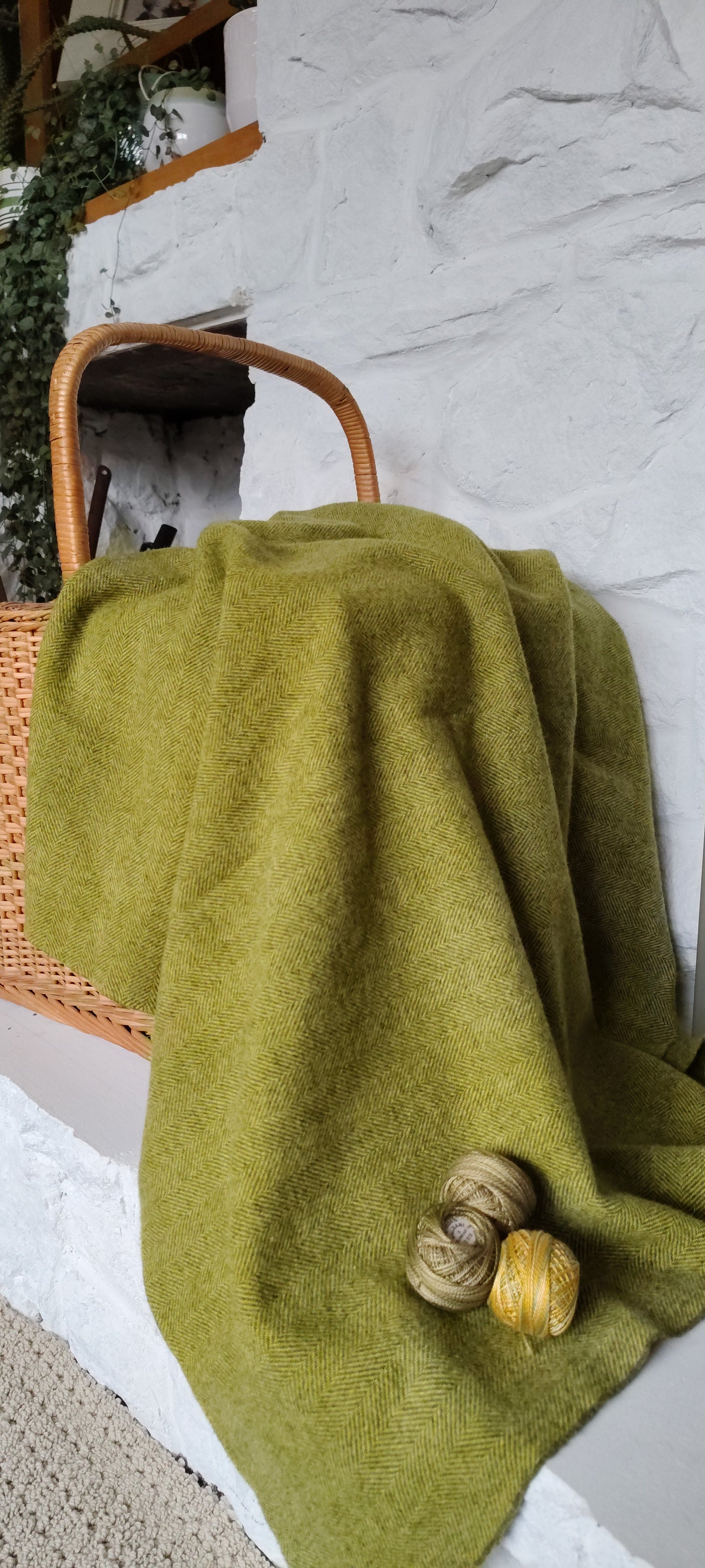 Grasshopper Hand Dyed Herringbone Wool