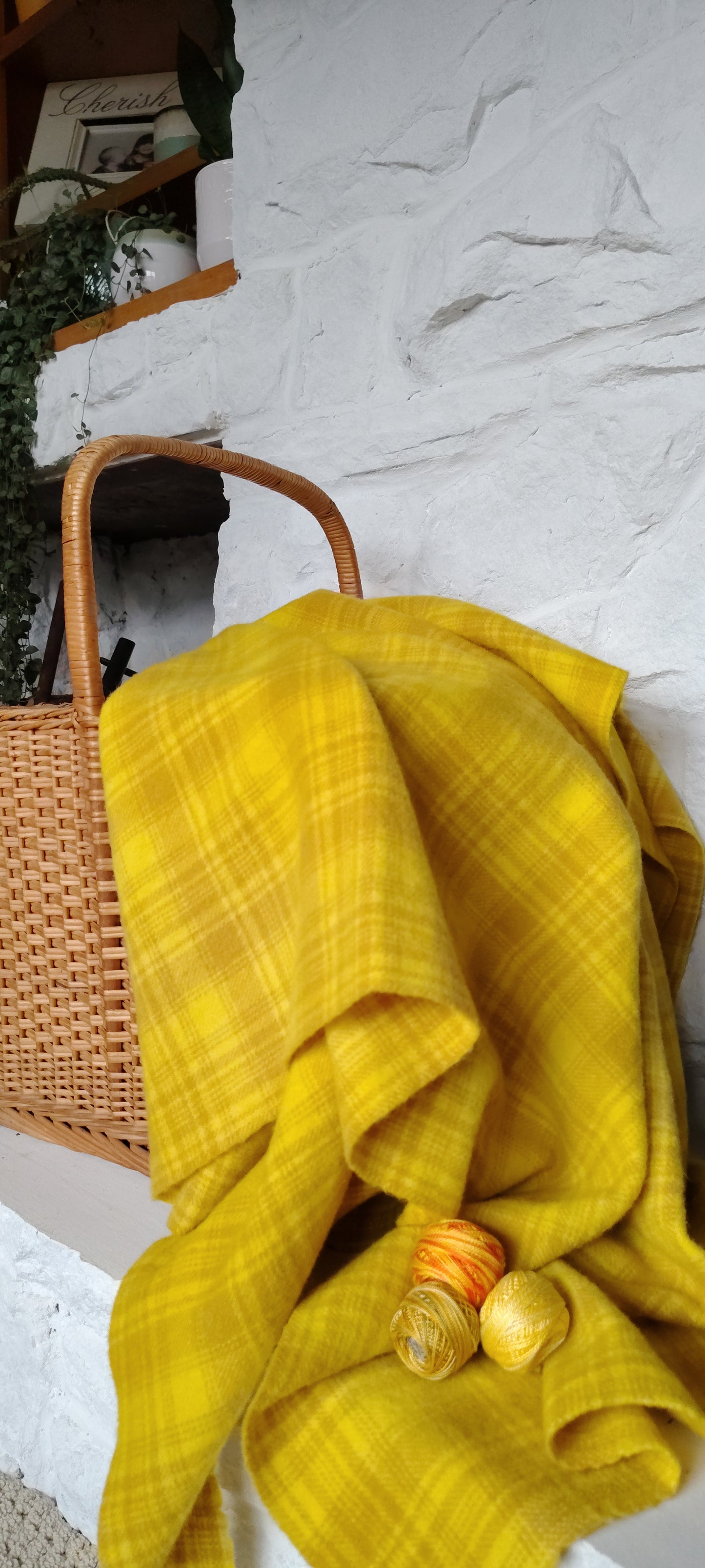 Sun Yellow Hand Dyed Plaid Wool