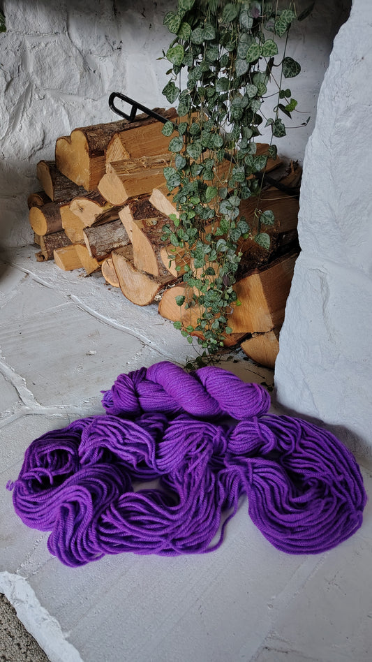 Poppin' Purple 01 M Hand Dyed Wool Yarn