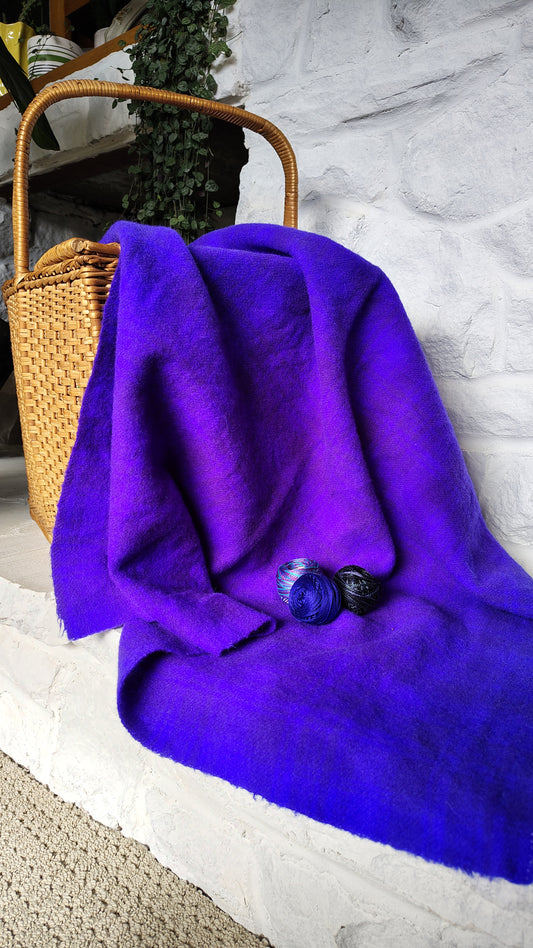 Brilliant Violet Hand Dyed Plaid Wool