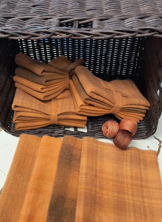 ORANGE BUNDLE Hand Dyed Wool