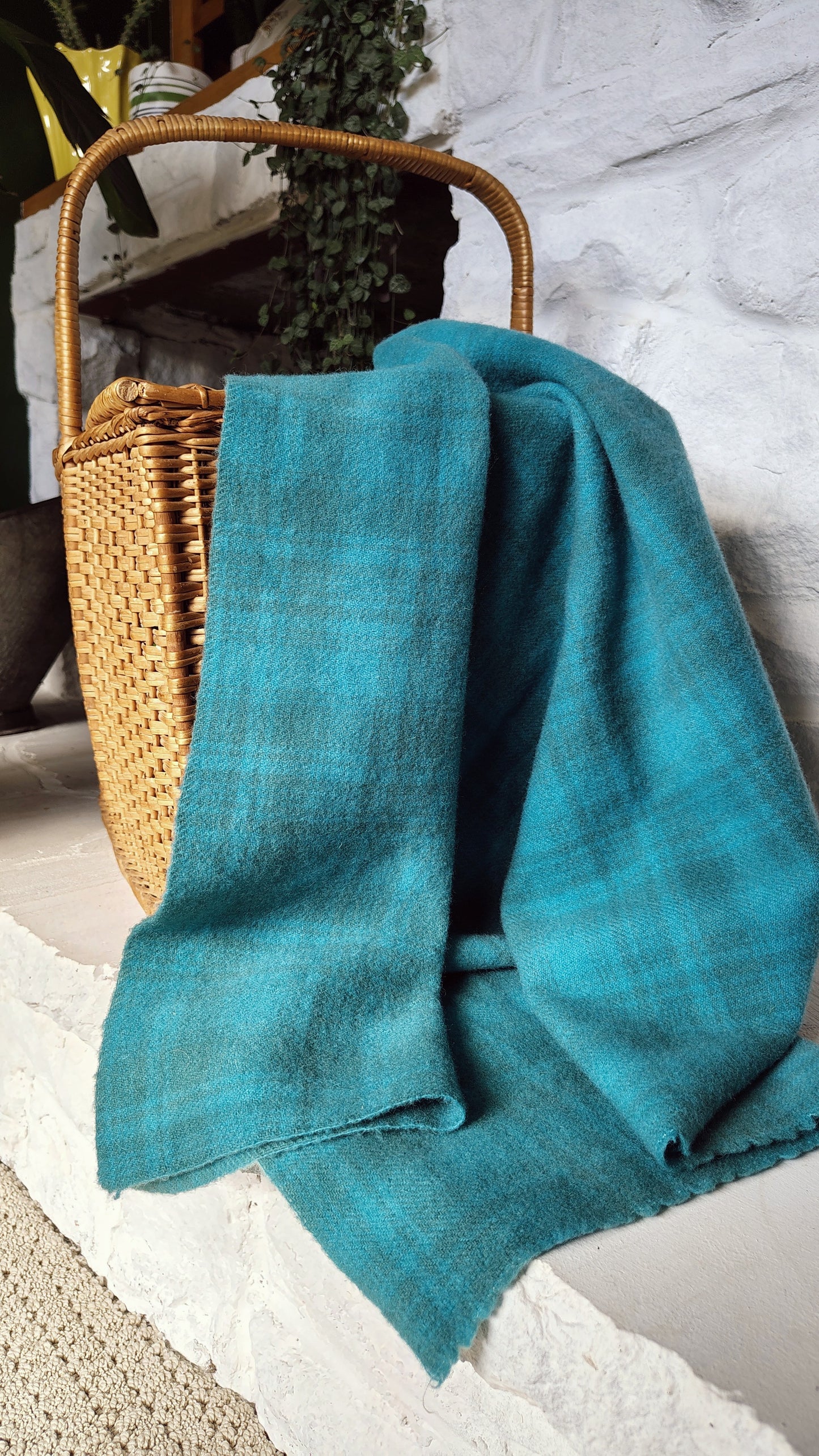 Forest Green Hand Dyed Plaid Wool