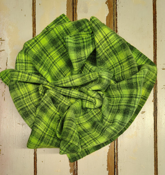 Electric Lime Hand Dyed Plaid Wool (Medium)