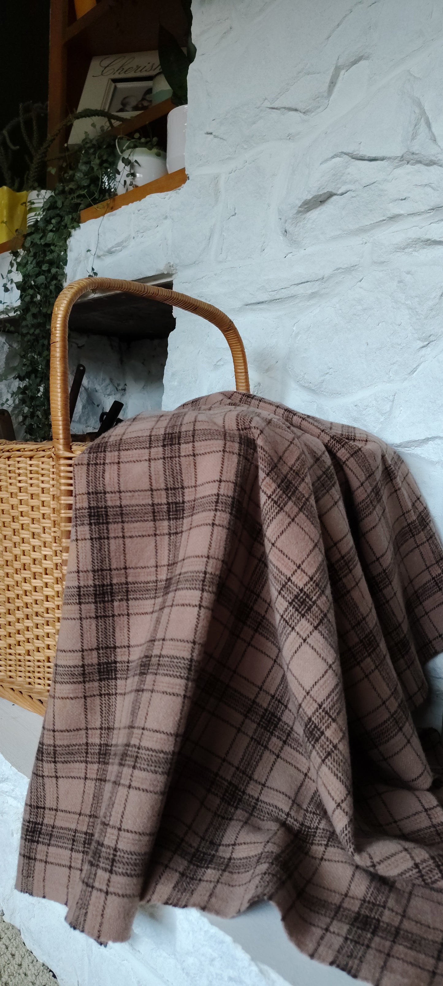 Seal Brown Hand Dyed Glen Plaid Wool