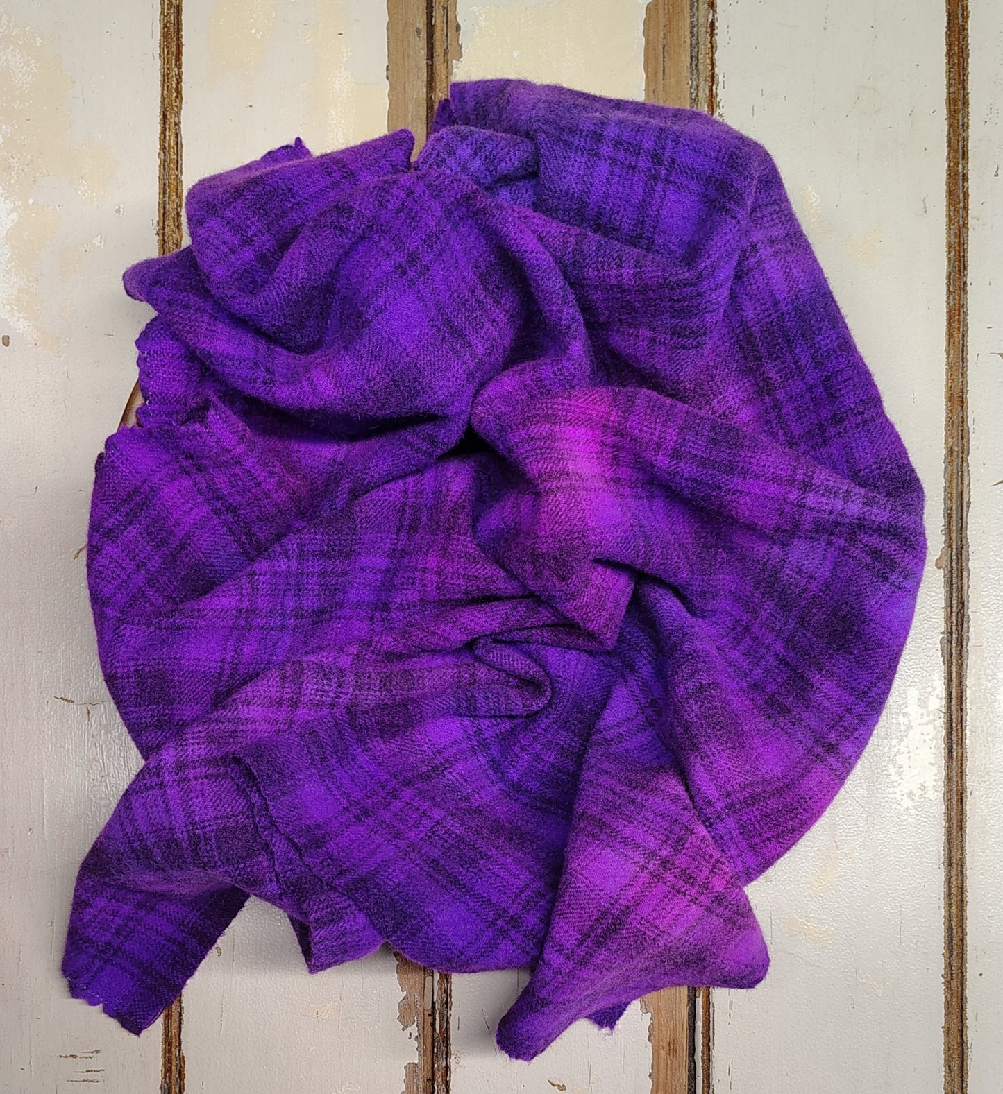 Poppin' Purple Hand Dyed Plaid Wool (Medium)