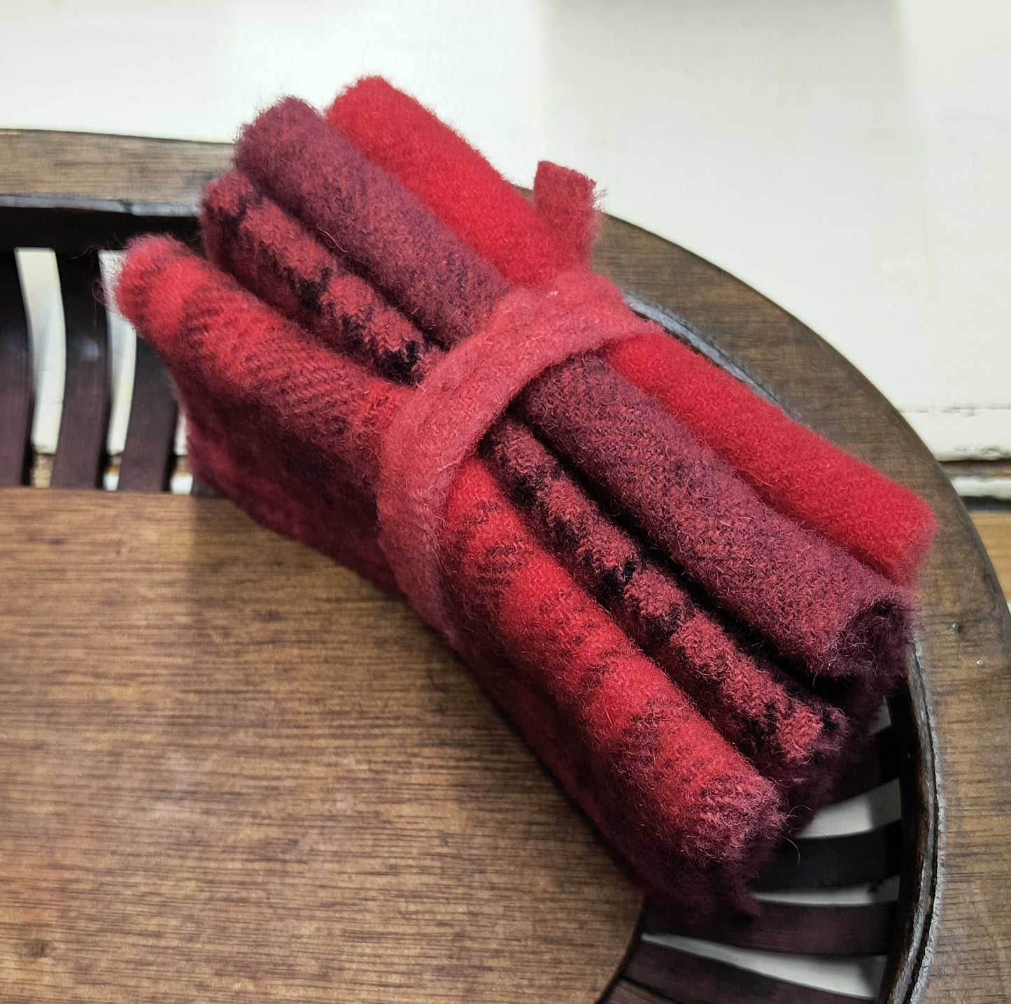 RED BUNDLE Hand Dyed Wool