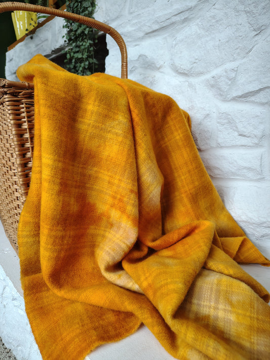 Mustard Hand Dyed Plaid Wool