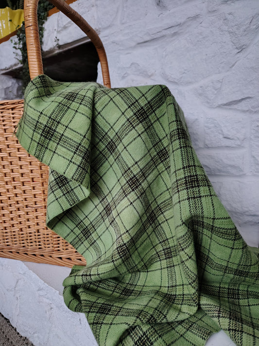 Moss Hand Dyed Glen Plaid Wool