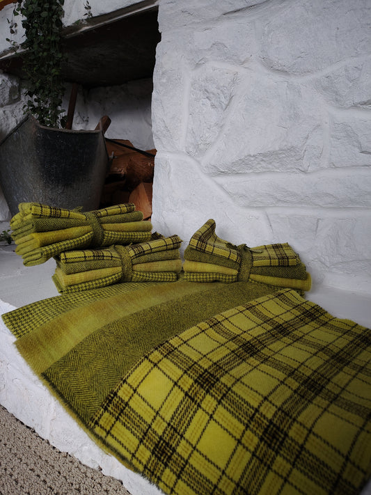 Grasshopper Hand Dyed Wool Fat Eighth Bundle